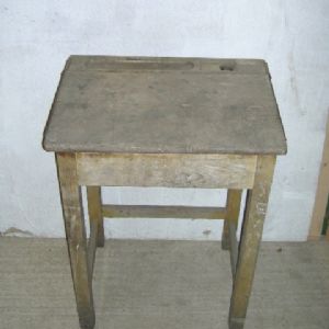 Oak 1950's School Desk